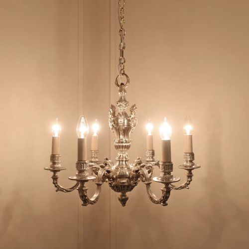 fig 2. Pair of Edwardian Silver French Style Mazarin Chandeliers by G.E.C