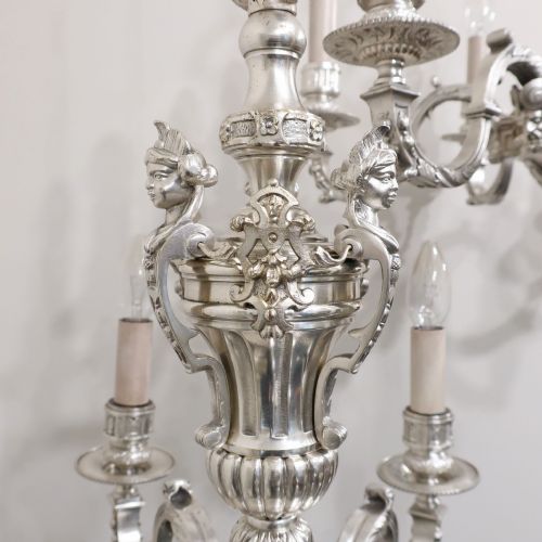 fig 4. Pair of Edwardian Silver French Style Mazarin Chandeliers by G.E.C