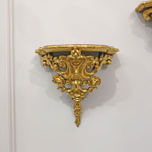 fig 2. Pair of Victorian Rococo Style Gilt Wall Brackets