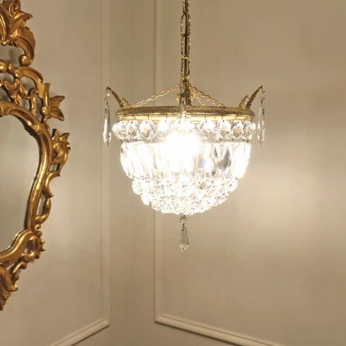 fig 1. Art Deco Crystal Glass Bag Chandelier