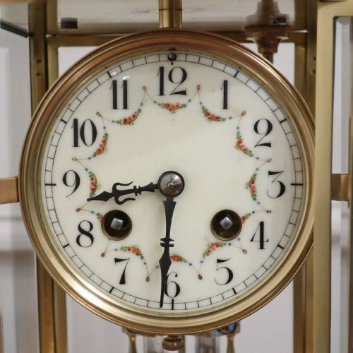 fig 2. French Champleve Four Glass Mantel Clock