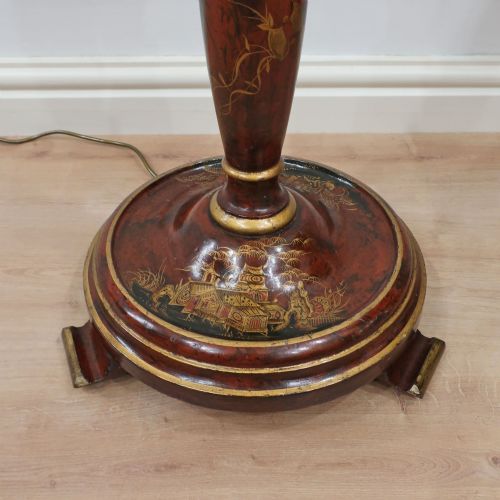 CHINOISERIE RED LACQUERED FLOOR LAMP - ADDITIONAL PHOTO 3