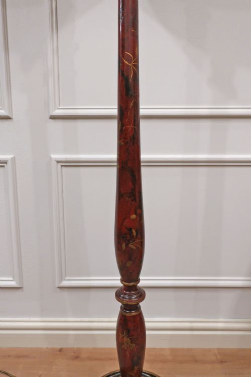 CHINOISERIE RED LACQUERED FLOOR LAMP - ADDITIONAL PHOTO 5