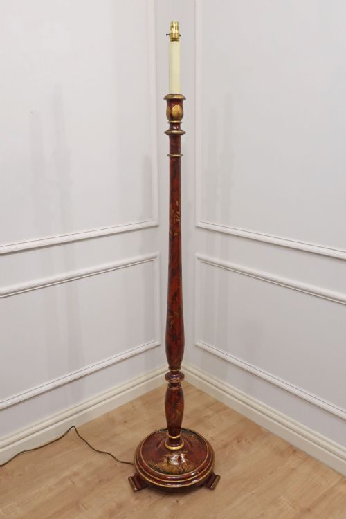 CHINOISERIE RED LACQUERED FLOOR LAMP - ADDITIONAL PHOTO 8