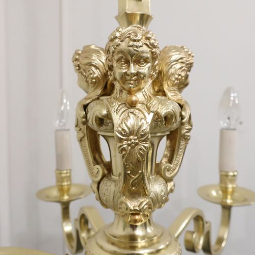 fig 3. Edwardian French Style Gilt Bronze Six Arm Chandelier