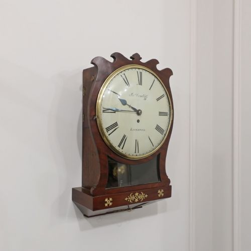 fig 1. Georgian Timepiece Drop Dial Wall Clock by Condliff of Liverpool