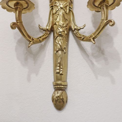 PAIR OF FRENCH GILT BRONZE TWIN ARM WALL LIGHTS BY CHARLES CASIER - ADDITIONAL PHOTO 5