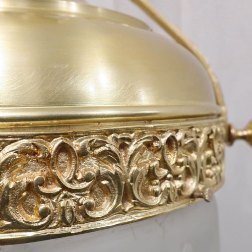 FRENCH LOUIS XVI STYLE GILT BRONZE HANGING PENDANT LANTERN - ADDITIONAL PHOTO 4