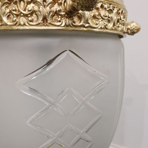 FRENCH LOUIS XVI STYLE GILT BRONZE HANGING PENDANT LANTERN - ADDITIONAL PHOTO 5