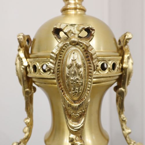 FRENCH LOUIS XVI STYLE GILT BRONZE HANGING PENDANT LANTERN - ADDITIONAL PHOTO 7