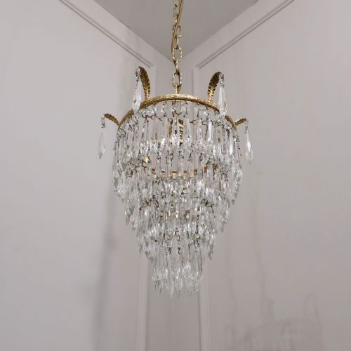 ART DECO FOUR TIER CRYSTAL GLASS CHANDELIER - ADDITIONAL PHOTO 1