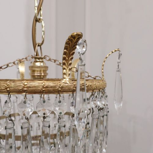 ART DECO FOUR TIER CRYSTAL GLASS CHANDELIER - ADDITIONAL PHOTO 2