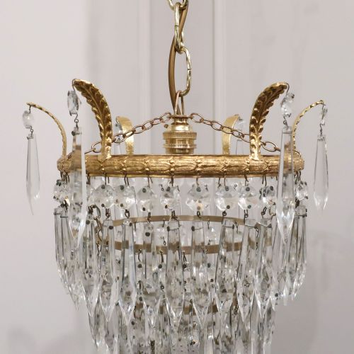 ART DECO FOUR TIER CRYSTAL GLASS CHANDELIER - ADDITIONAL PHOTO 3