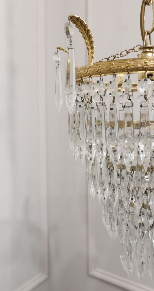 ART DECO FOUR TIER CRYSTAL GLASS CHANDELIER - ADDITIONAL PHOTO 5