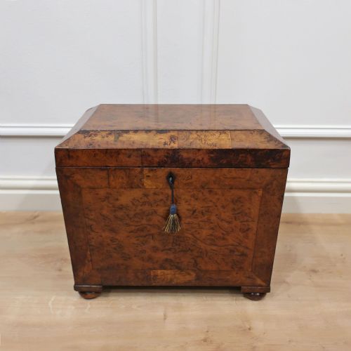 GEORGIAN POLLARD OAK CELLARETTE - ADDITIONAL PHOTO 1