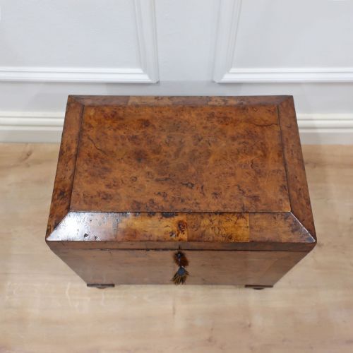 GEORGIAN POLLARD OAK CELLARETTE - ADDITIONAL PHOTO 3