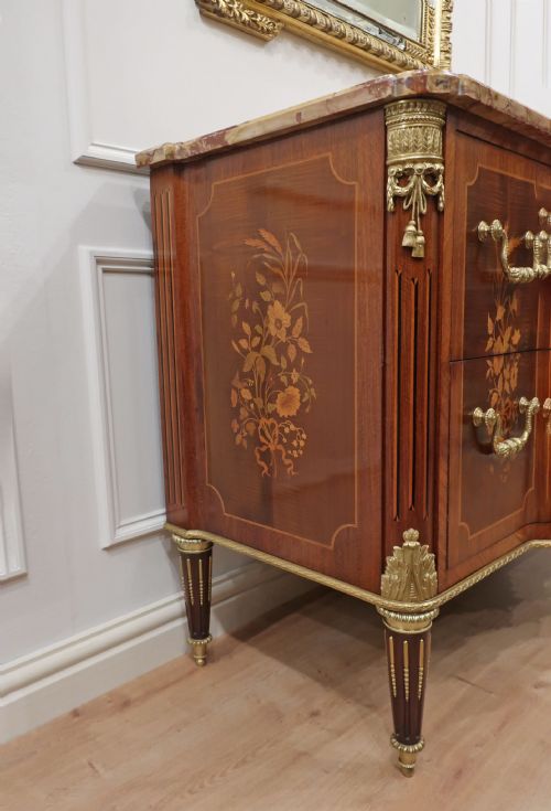 FRENCH LOUIS XVI STYLE MARQUETRY CHEST OF DRAWERS - ADDITIONAL PHOTO 11