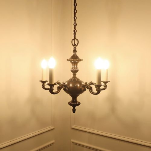 EDWARDIAN BRONZED CHANDELIER ATTRIBUTED TO GEC - ADDITIONAL PHOTO 1