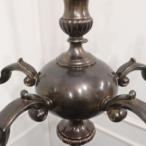 EDWARDIAN BRONZED CHANDELIER ATTRIBUTED TO GEC - ADDITIONAL PHOTO 5