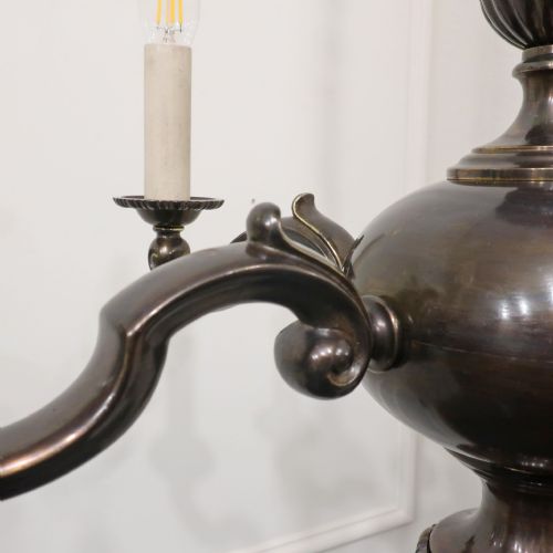 EDWARDIAN BRONZED CHANDELIER ATTRIBUTED TO GEC - ADDITIONAL PHOTO 6