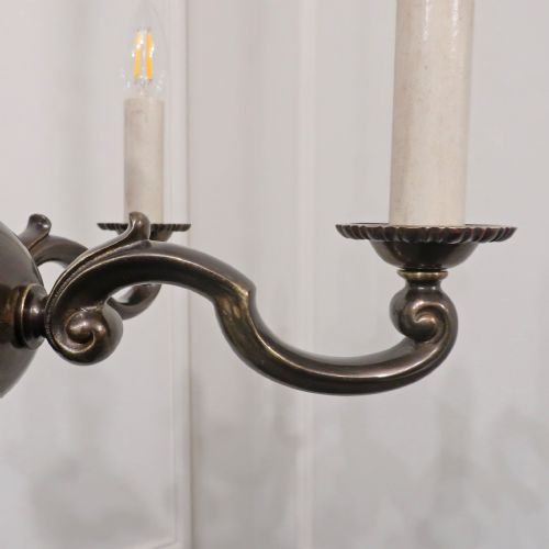 EDWARDIAN BRONZED CHANDELIER ATTRIBUTED TO GEC - ADDITIONAL PHOTO 7