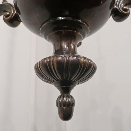 EDWARDIAN BRONZED CHANDELIER ATTRIBUTED TO GEC - ADDITIONAL PHOTO 11