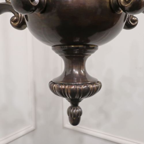EDWARDIAN BRONZED CHANDELIER ATTRIBUTED TO GEC - ADDITIONAL PHOTO 12