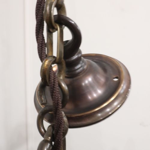 EDWARDIAN BRONZED CHANDELIER ATTRIBUTED TO GEC - ADDITIONAL PHOTO 14