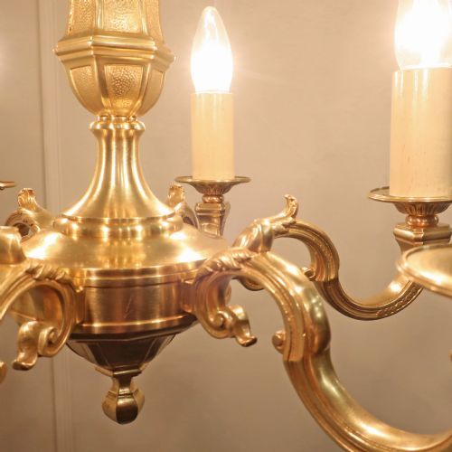 EARLY 20TH CENTURY FRENCH GILT BRONZE CHANDELIER - ADDITIONAL PHOTO 4