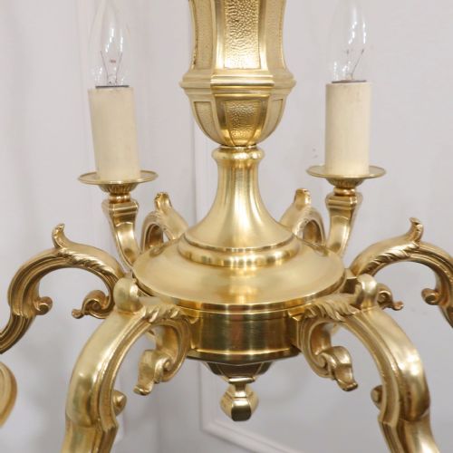 EARLY 20TH CENTURY FRENCH GILT BRONZE CHANDELIER - ADDITIONAL PHOTO 5