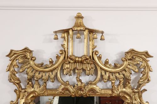 fig 2. Italian Chinese Chippendale Style Giltwood Wall Mirror