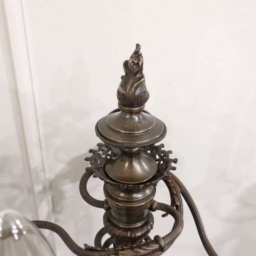 PAIR OF VICTORIAN BRONZE TORCH ENTRANCE HALL WALL LIGHTS - ADDITIONAL PHOTO 8