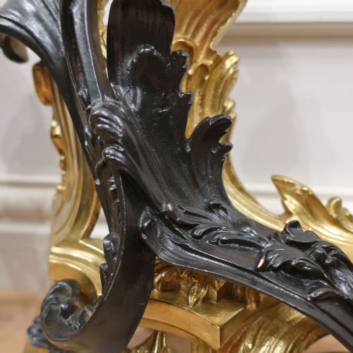 FRENCH BRONZE GILT ROCOCO STYLE CHENETS - ADDITIONAL PHOTO 3