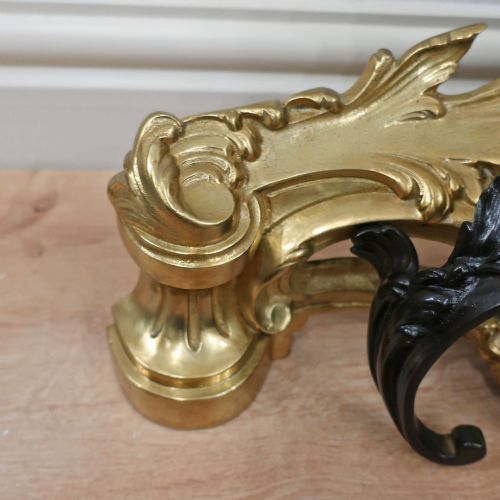 FRENCH BRONZE GILT ROCOCO STYLE CHENETS - ADDITIONAL PHOTO 5