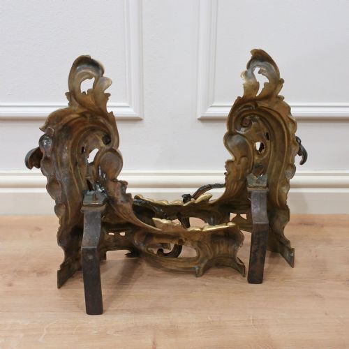 FRENCH BRONZE GILT ROCOCO STYLE CHENETS - ADDITIONAL PHOTO 8