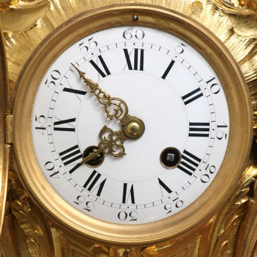 fig 1. French Louis XV Style Gilt Brass Mantel Clock by Japy Freres