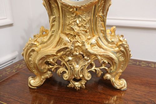 fig 2. French Louis XV Style Gilt Brass Mantel Clock by Japy Freres