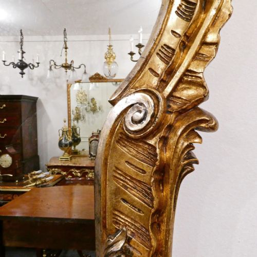 FRENCH ROCOCO STYLE GILTWOOD WALL MIRROR - ADDITIONAL PHOTO 8