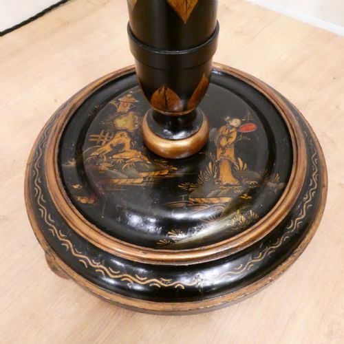 EDWARDIAN CHINOISERIE BLACK LACQUERED FLOOR LAMP - ADDITIONAL PHOTO 1