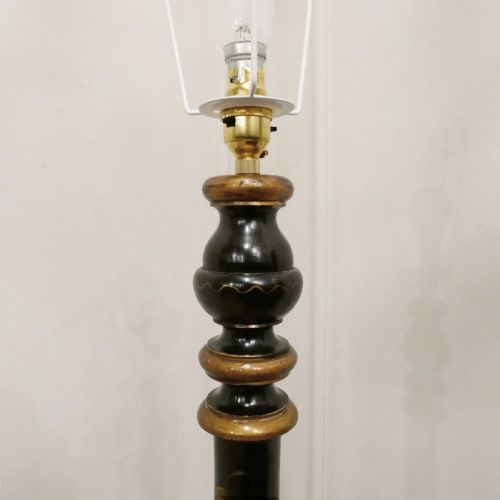 EDWARDIAN CHINOISERIE BLACK LACQUERED FLOOR LAMP - ADDITIONAL PHOTO 5