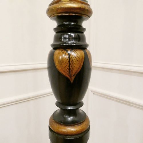 EDWARDIAN CHINOISERIE BLACK LACQUERED FLOOR LAMP - ADDITIONAL PHOTO 6