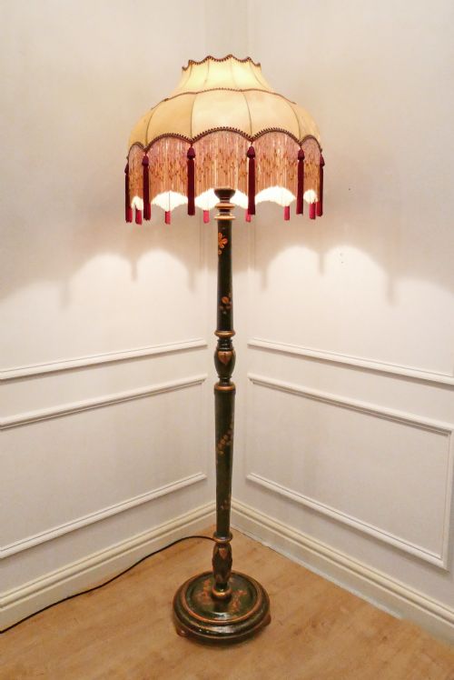 EDWARDIAN CHINOISERIE BLACK LACQUERED FLOOR LAMP - ADDITIONAL PHOTO 9