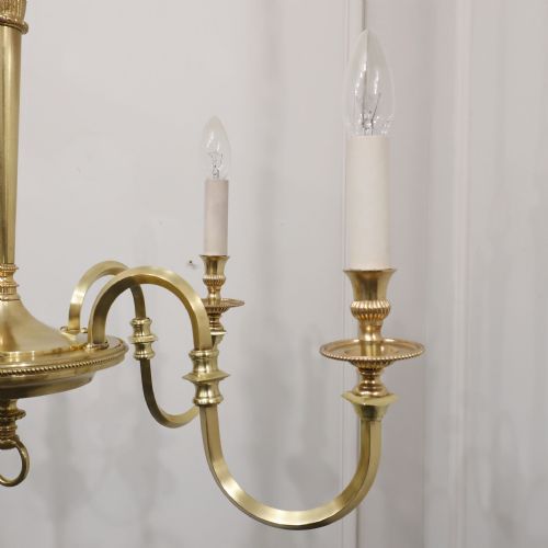 FRENCH GILT BRONZE FIVE ARM CHANDELIER - ADDITIONAL PHOTO 6