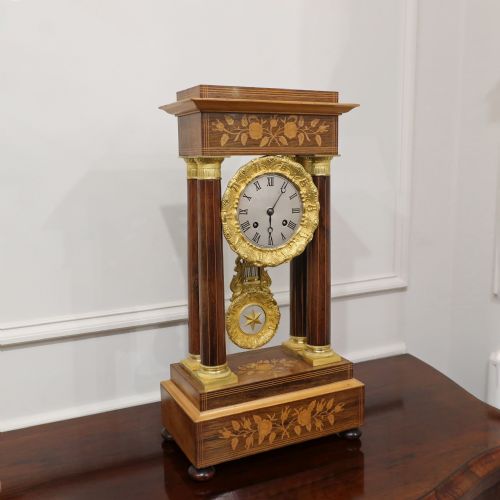 fig 1. French Rosewood Portico Mantel Clock