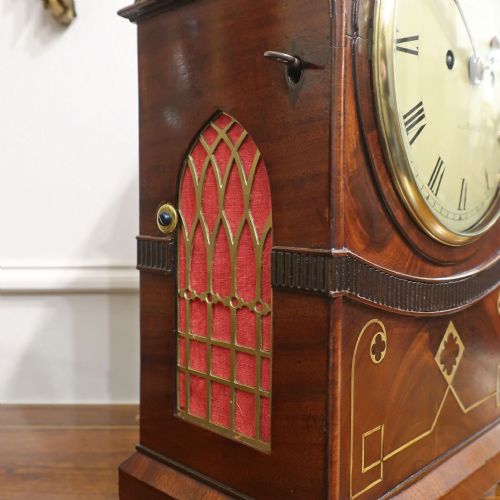 GEORGIAN MAHOGANY BRACKET CLOCK BY CORDING OF LONDON - ADDITIONAL PHOTO 7