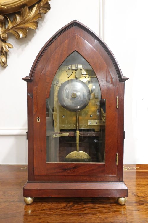 GEORGIAN MAHOGANY BRACKET CLOCK BY CORDING OF LONDON - ADDITIONAL PHOTO 10