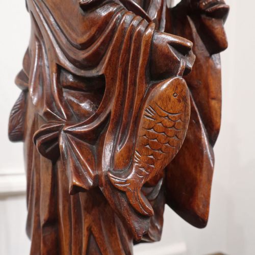 CHINESE 19TH CENTURY CARVED ROOT WOOD TABLE LAMP - ADDITIONAL PHOTO 2