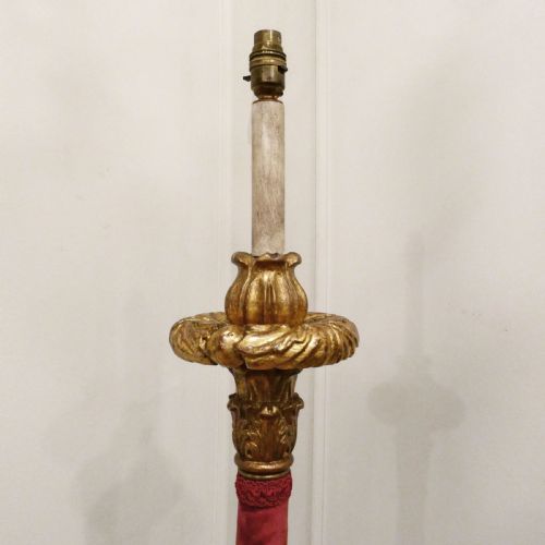 PAIR OF ITALIAN BAROQUE STYLE GILTWOOD FLOOR LAMPS - ADDITIONAL PHOTO 2