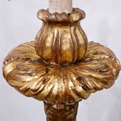 PAIR OF ITALIAN BAROQUE STYLE GILTWOOD FLOOR LAMPS - ADDITIONAL PHOTO 4