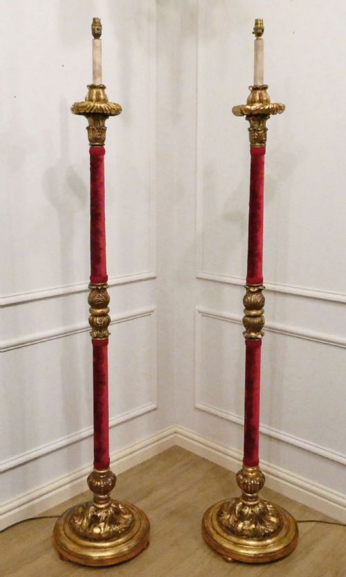 PAIR OF ITALIAN BAROQUE STYLE GILTWOOD FLOOR LAMPS - ADDITIONAL PHOTO 12